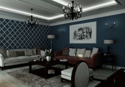 design interior - living, vizulizare 3d  (unghi 3)